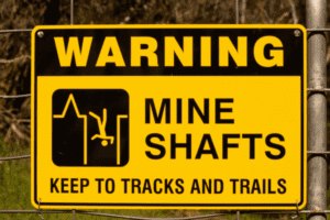 mining site warning sign