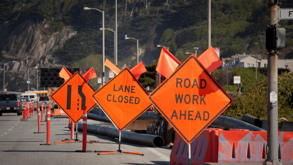 road work ahead road sign